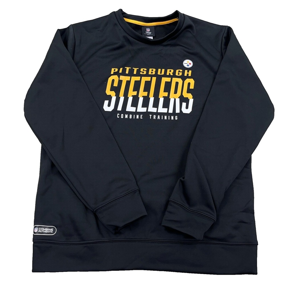 Pittsburg Steelers Sweatshirt Men Large Crewneck Performance Combine Training